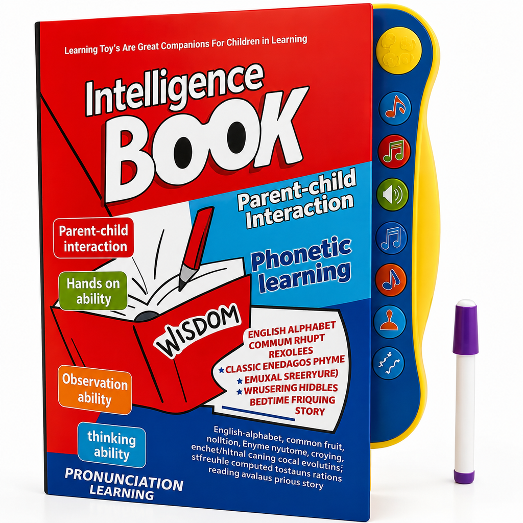 Intelligent Talking Book for Children, English Letters & Words Learning Book, Fun Educational Toys. Activities with Numbers, Shapes Learning Book for Toddlers